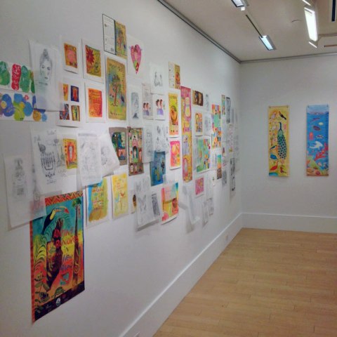 Illustrations by Donna Ingemanson and installation by Charlotte Nickerson.